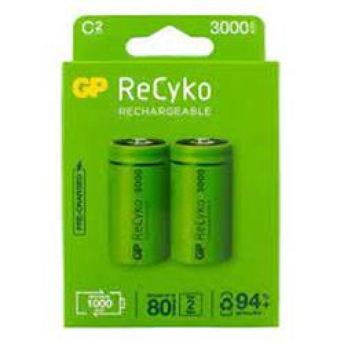 Gp 3000 mAh Orta Boy Şarjlı Pil 2 li  Paket C Boy GP300CHCBMTR-2EB2