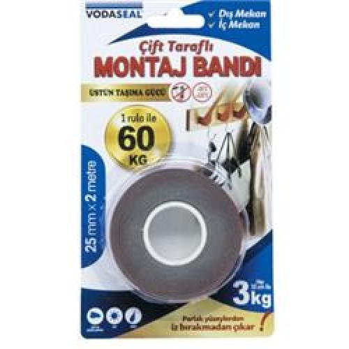 Vodaseal Çift Taraflı Montaj Mantı (Her 10cm 3Kg Taşır)