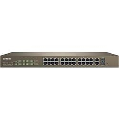 Tenda TEF1226P-24-370W 24 Port Poe+ 10-100 2 Port 10-100-1000 2 Port SFP Switch Çelik Kasa Rack