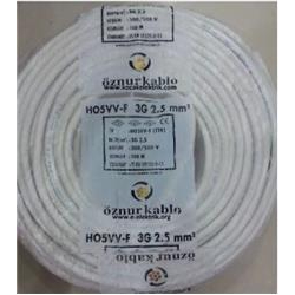 Toros 100mt Elektrik Kablosu 3x2,5mm Beyaz