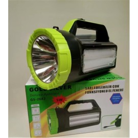 Gold Silver GS-2682 5W Led Şarj Edilebilir Çok Fonksiyonlu El Feneri 