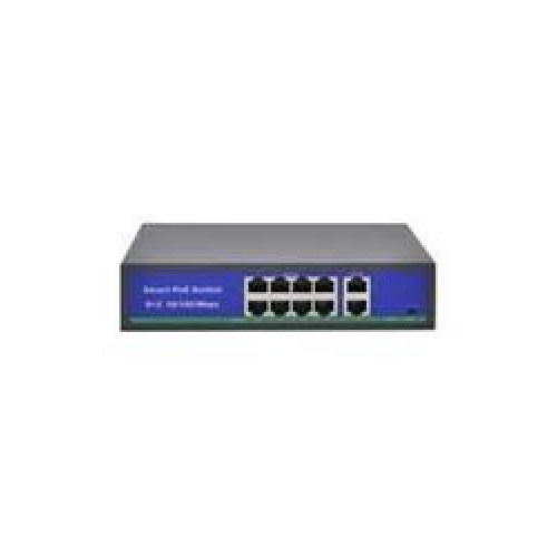 SPY SP-10120PLDE 8 Port PoE + 2 Port uplink 250m AI Aktif PoE Switch- Dahili Power