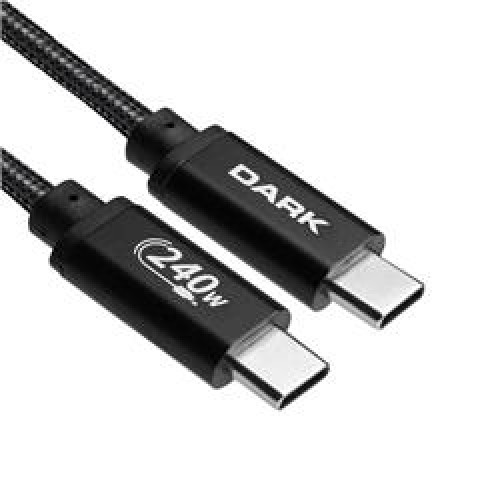 Dark 50cm USB Type-C 240W PD Ultra Hızlı Şarj ve 480Mbps Örgülü Kablo 