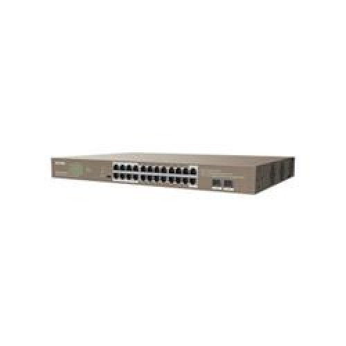 Tenda TEG1126P-24-410W 24 Port Poe+ 10-100-1000 2 Port SFP Switch Çelik Kasa Rack Mount