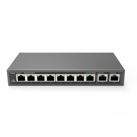 Ruijie-Reyee RG-ES110D-P 8 Port Poe+ 10-100 Mbps 2 Port 10-100-1000 Mbps Uplink Switch Çelik Kasa