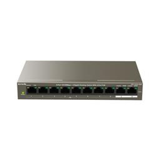 Tenda TEF1110P-8-102W 10 Port 8 Port Poe+ 10-100 + 2 Port 10-100-1000 Switch