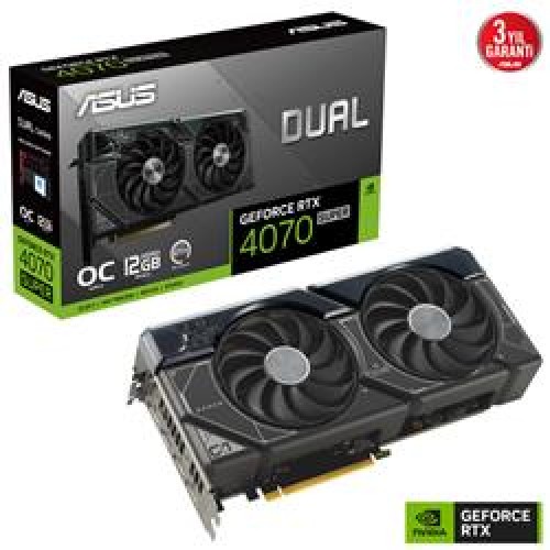 Asus Dual GeForce RTX4070S Super OC Edition DUAL-RTX4070S-O12G 12GB GDDR6X 192Bit Nvidia Ekran Kartı