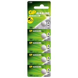 GP GP186-C5 LR43 Alkalin Düğme Pil 5'li Paket