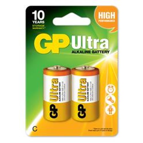 GP LR14 Orta Boy Ultra Alkalin Pil 2'li Paket GP14AU-U2 C Boy