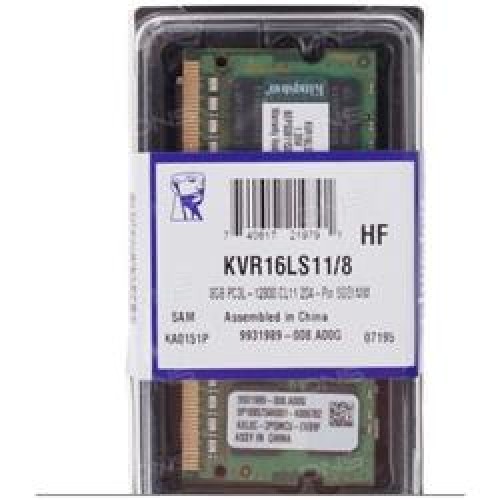 Kıngston 8Gb Ddr3L 1600Mhz Cl11 1.35V Kvr16Ls11-8WP  (Pc3-12800) Notebook Ram