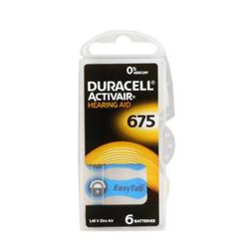 Duracell 675 Numara Düğme Kulaklık Pili İşitme Cihazı İçin 6'lı Paket