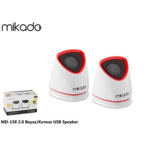 Mikado MD-158 2.0 Beyaz- Kırmızı Usb Speaker