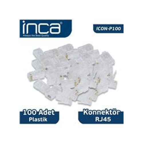 INCA Icon-p100 Cat6 Rj-45 Plastik 100lü  Konnektör