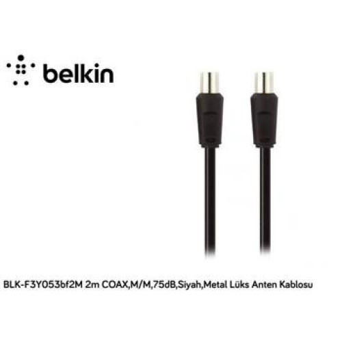 Belkin BLK-F3Y053BF2M 2mT Coax,M-M75db,Siyah,Metal Kablo