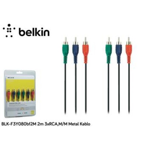 Belkin BLK-F3Y080BF2M 2m 3xrca,m-m Metal Kablo