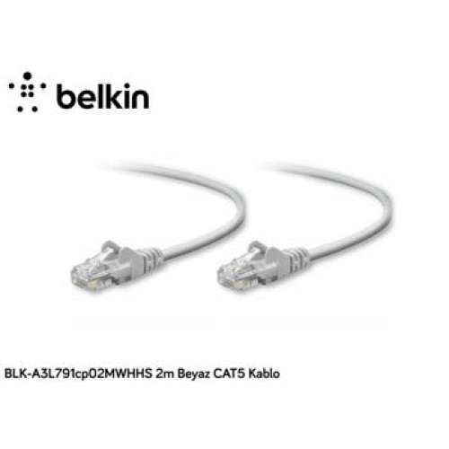 Belkin BLK-A3L791CP02MWHHS 2M Beyaz Cat5 Kablo