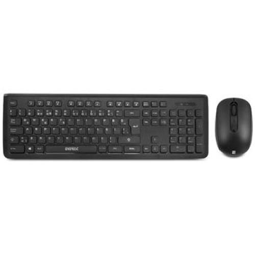 Everest Presty KM-62 Siyah Kablosuz Q Multimedia Klavye Mouse Set Caps lock Işığı 1200dpı 10mt