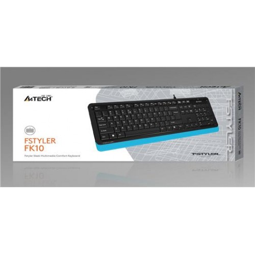 A4 Tech Fk10 Q Usb Fsytyler Mavi Tr Fn-Multimedya Klavye