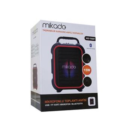 Mikado MD-116BT 15W 2 Adet Kablosuz EL+Baş-Ense Mikrofonlu USB-SD Bluetoothlu Toplantı Anfisi