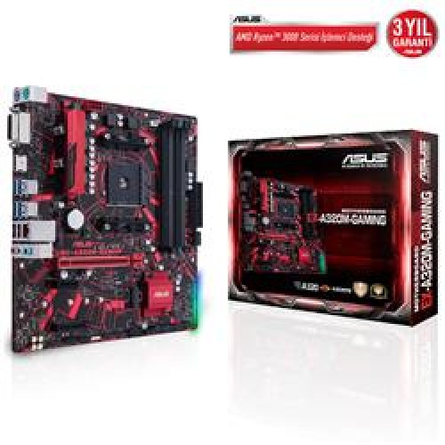 Asus Ex-A320M-Gaming AMD AM4 64GB DDR4 3200Mhz M2 Dvi-Hdmi mATX Anakart