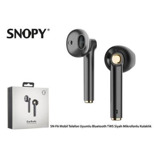 Snopy SN-F6 Siyah Mobil Telefon Uyumlu Bluetooth TWS Mikrofonlu Kulaklık