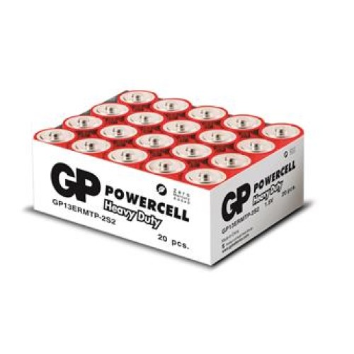 PowerCell R20 Kalın D Boy Çinko Pil 20'li Paket GP13ERMTP