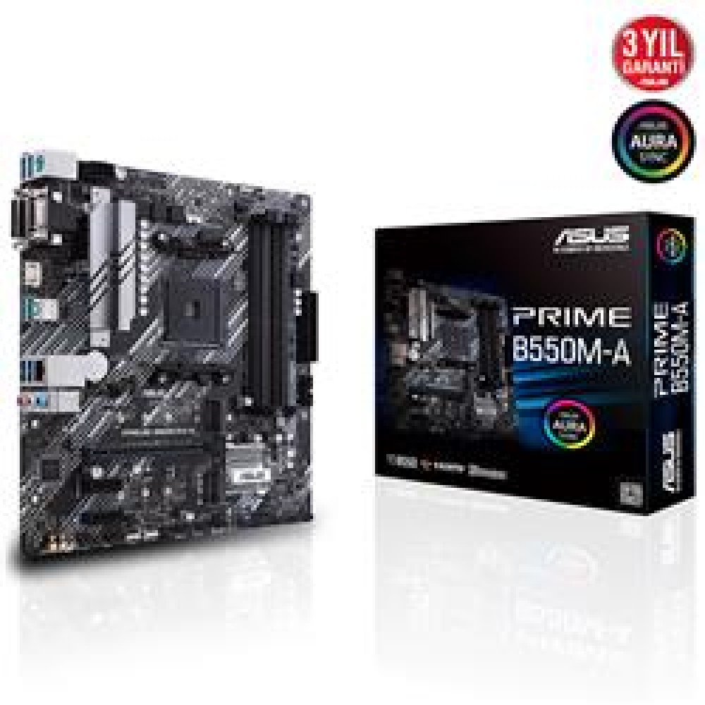 Asus Prime B550M-A AMD AM4 3.Nesil DDR4 VGA DVI HDMI Anakart