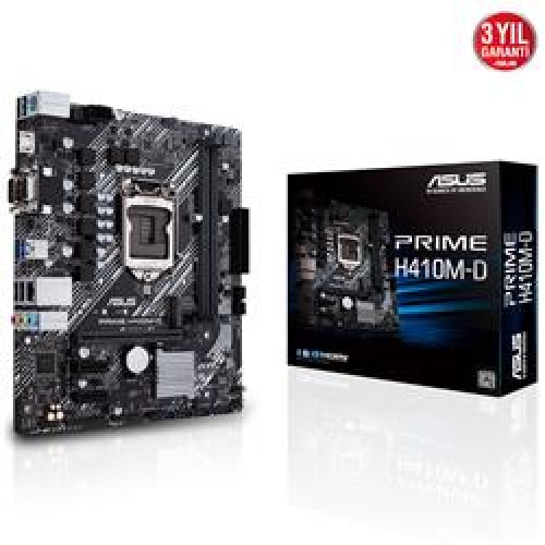 Asus Prıme H410M-D Intel H410 Lga1200 Ddr4 2933 Hdmı Vga M2 Usb3.2 Com Matx 64Gb Ram Desteği Anakart