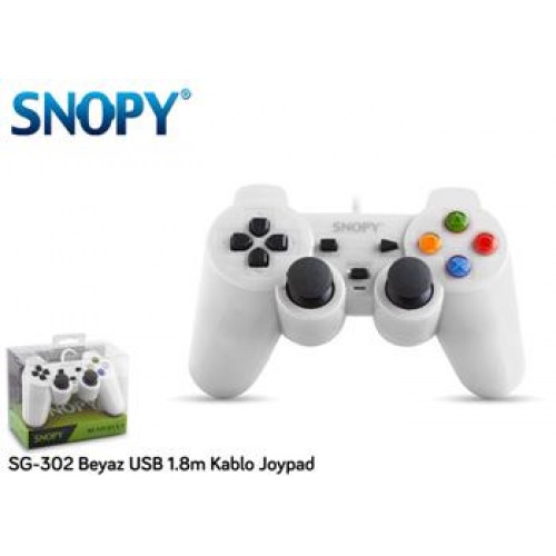 Snopy SG-302 Beyaz USB 1.8m Kablo Joypad