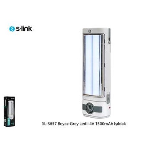 S-link SL-3657 Beyaz-Grey 4V 1500mAh 1+36 Ledli Işıldak