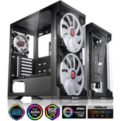 Raijintek SILENOS PRO 3 Adet Adreslenebilir ARGB LED Fanlı, Çift Taraflı Tempered Glass ATX Kasa