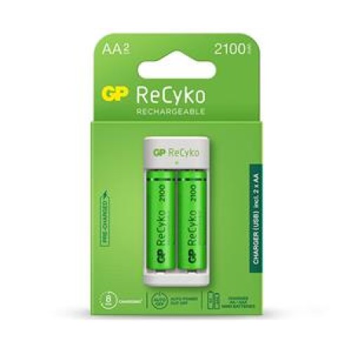 GP E211 Usb Şarj Cihaz + 2 Adet AA 2100 mAh Şarjlı Kalem Pil 