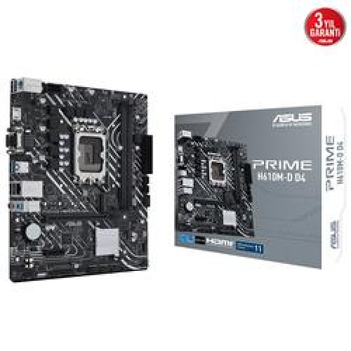 Asus Prime H610M-D D4 12.Nesil Intel H610 Soket 1700 DDR4 3200MHz mATX Anakart