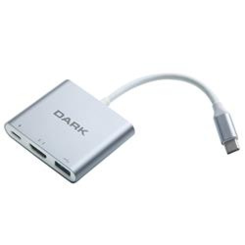 Dark DK-AC-U31X32 3in1 USB3.1 Type C Erkek-USB3.0-HDMI (4K UHD)-USB3.1 Type C Şarj 