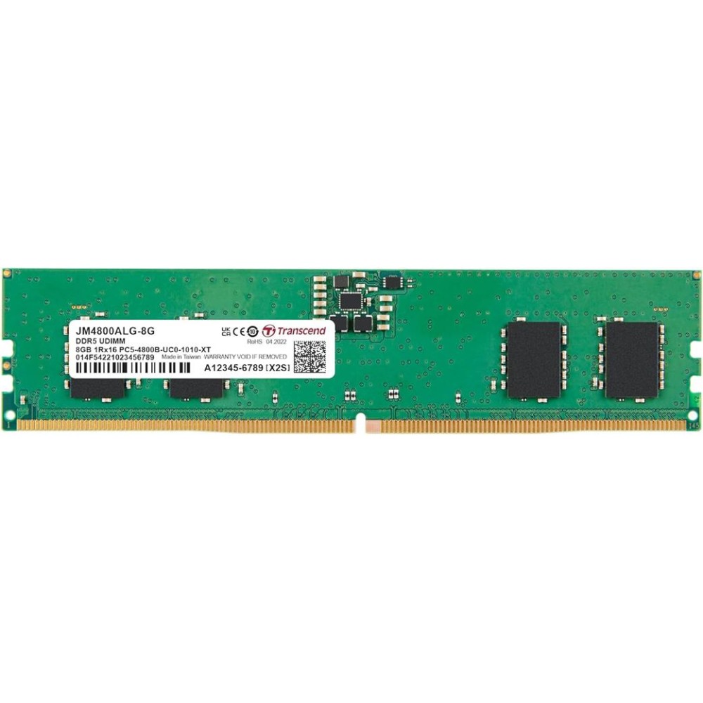 Transcend 8GB(1x8GB) 4800Mhz UDIMM DDR5 CL40 Pc Ram (JM4800ALG-8G) 
