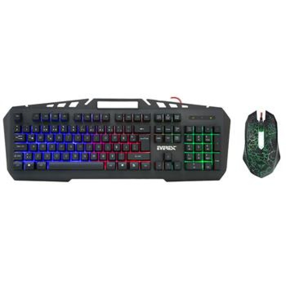Everest KMX-99 Siyah Usb Gökkuşağı Zemin Aydınlatmalı Q Oyuncu Klavye + Mouse Set