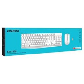 Everest KM-7500 Beyaz Kablosuz Q Multimedia Klavye + Mouse Set