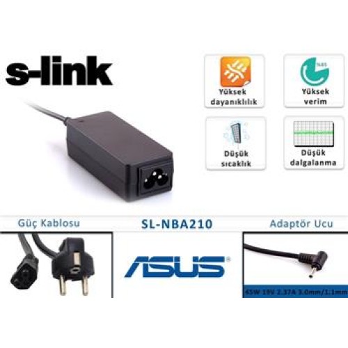 S-link SL-NBA210 45w 19v 2.37a 3.0-1.1 Ultrabook Adaptörü