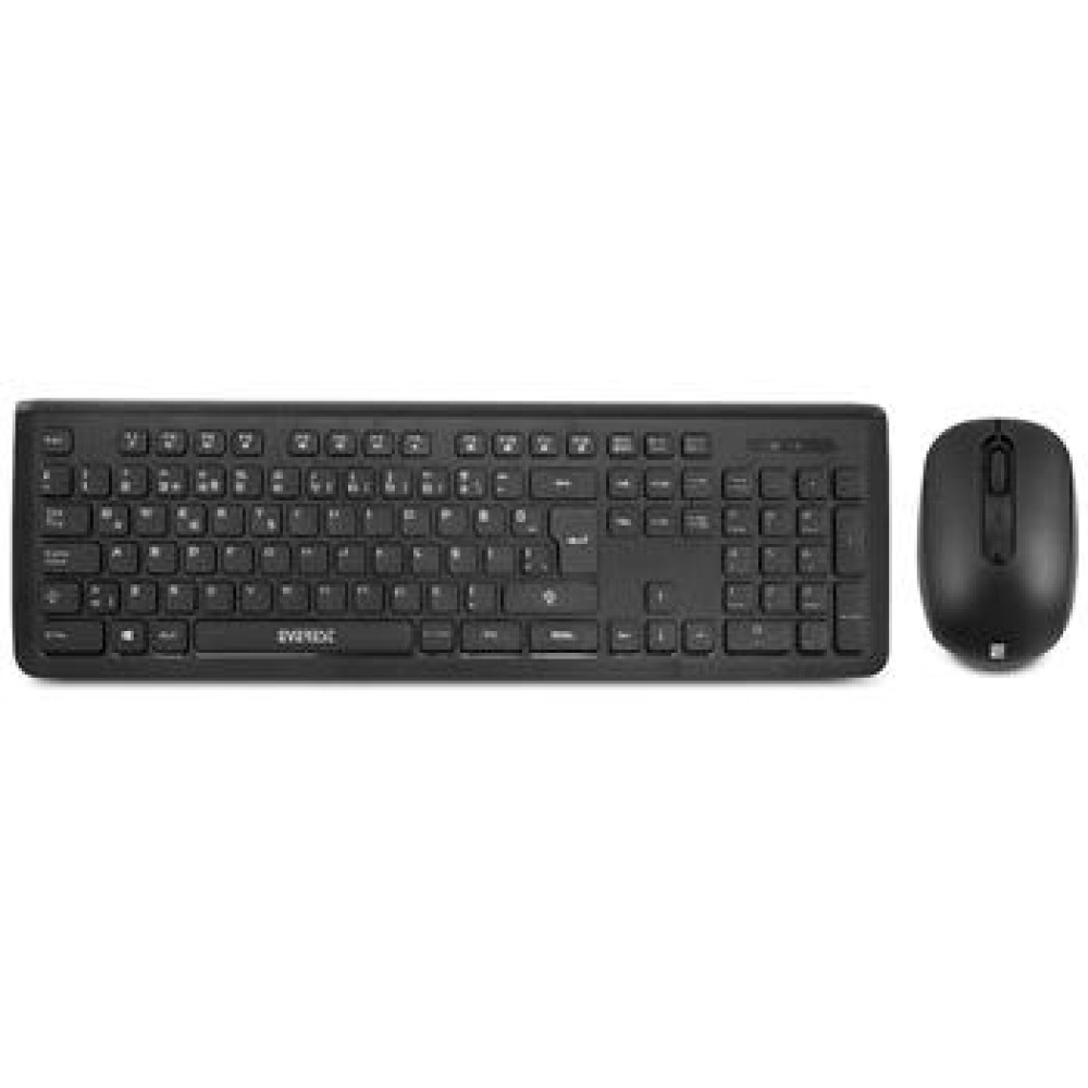 Everest Presty KM-62 Siyah Kablosuz Q Multimedia Klavye Mouse Set Caps lock Işığı 1200dpı 10mt