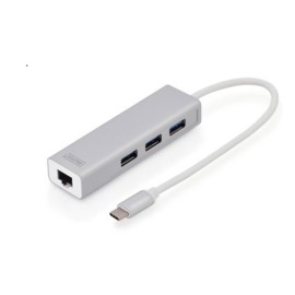 Digitus DA-70255 USB 3.0 Hub & USB 3.0 ,1 x 10-100-1000 1 x USB-C Erkek ,3 x USB0 3.0 USB-A  