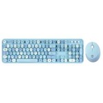 Everest ROUND KM-6282 Renkli Tuşlu Mavi Kablosuz Q Multimedia Klavye + Mouse Set