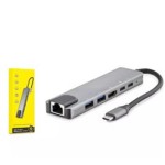 HADRON HDX7791 TYPE-C HDTV COMBO HDMI 4K 30HZ + 2-TYPE-C + 2-USB3.0 + LAN 6IN1 GRİ