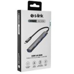 S-link SW-U324 3-USB2.0, 1-USB3.0 Type-C Metal USB Hub