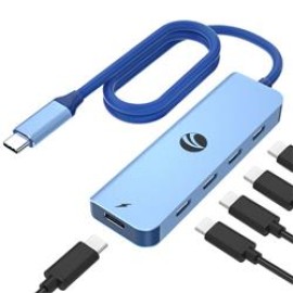 Vcom CUE11s-Mavi Type-C To 4-Usb-C (10GBps)+Pd 3.0 100W Çoklayıcı