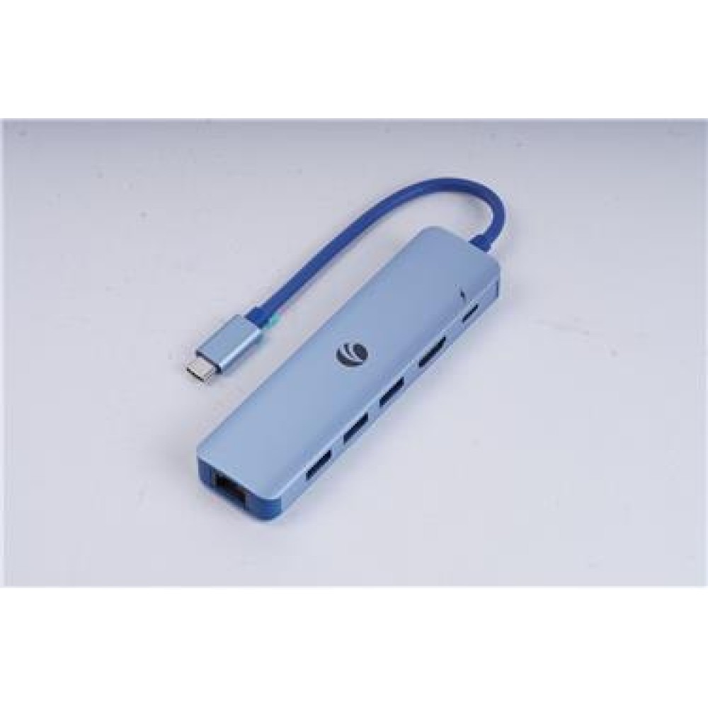 Vcom CUE55 Mavi Type-C To Hdmi(4K@30Hz)+Gigabit LAN+Usb3.0+Pd 3.0 100W Çoklayıcı