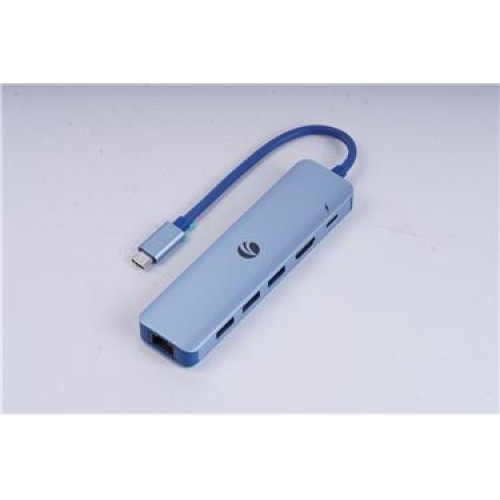 Vcom CUE55 Mavi Type-C To Hdmi(4K@30Hz)+Gigabit LAN+Usb3.0+Pd 3.0 100W Çoklayıcı