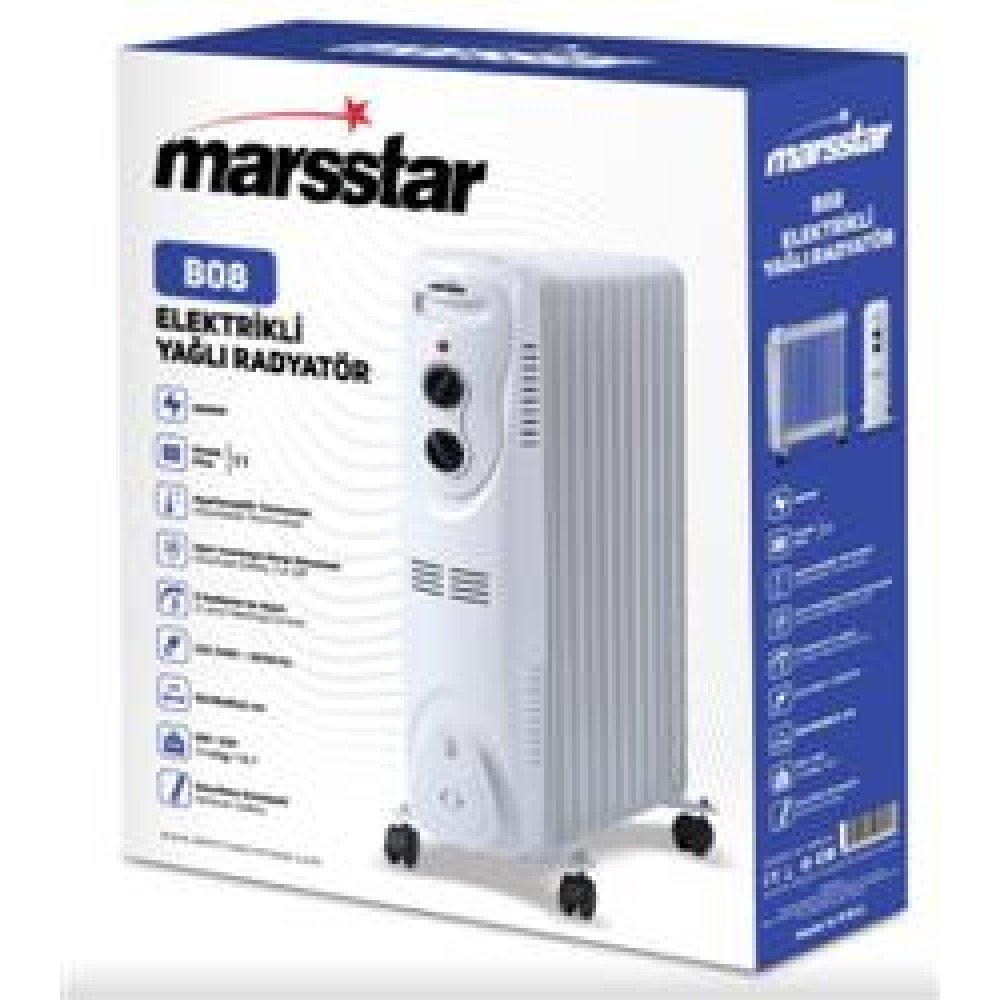 Marsstar B-08 11 Dilim Yağlı Radyatör 3 Kademe Isı ayarı 2500w 