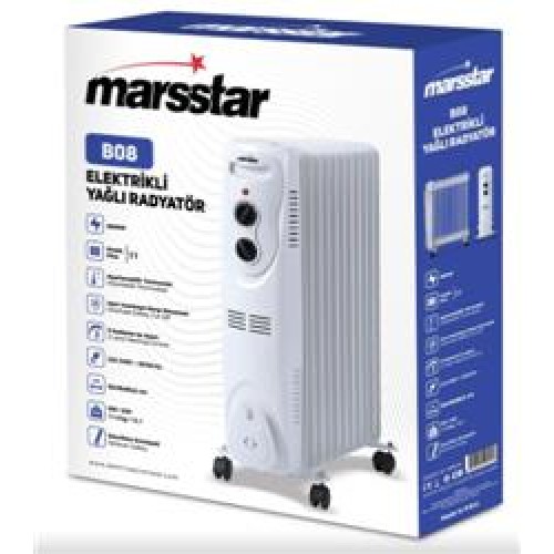 Marsstar B-08 11 Dilim Yağlı Radyatör 3 Kademe Isı ayarı 2500w 
