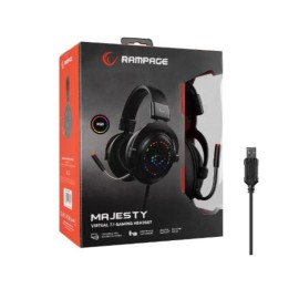 Rampage MAJESTY Siyah RGB Led 7.1 Surround Sound System Gaming Mikrofonlu Oyuncu Kulaklığı