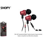 Snopy SN-J02 Thunderbird Mobil Telefon Uyumlu  Kulak içi Siyah-kırmızı Mikrofonlu Kulaklık